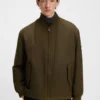 Bomberjacke mit verstellbarem Saum aus gewachster Baumwolle
