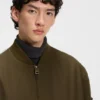 Bomberjacke mit verstellbarem Saum aus gewachster Baumwolle
