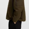 Bomberjacke mit verstellbarem Saum aus gewachster Baumwolle