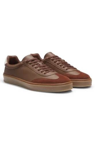 BOSS BY BECKHAM Sneakers aus Leder und Wildleder