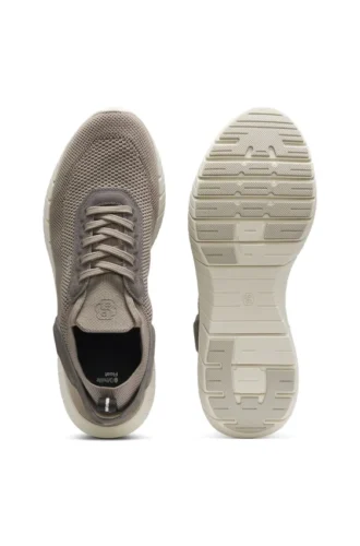 BOSS-MOTION Sneakers mit gestricktem Obermaterial und Lederbesatz