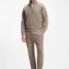BOSS-MOTION Sneakers mit gestricktem Obermaterial und Lederbesatz