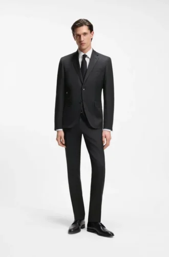 BOSS ONE – Anzugjacke in Regular-Fit aus Serge aus Schurwolle
