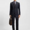 BOSS ONE – Anzugjacke in Regular-Fit aus Serge aus Schurwolle