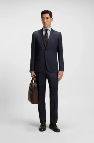 BOSS ONE – Anzugjacke in Regular-Fit aus Serge aus Schurwolle