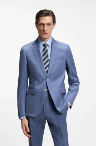 BOSS ONE – Slim-Fit-Anzugjacke aus Schurwoll-Serge