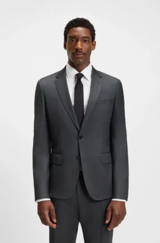 BOSS ONE – Slim-Fit-Anzugjacke aus Schurwoll-Serge