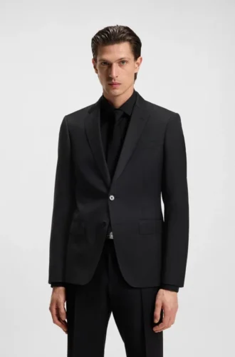 BOSS ONE – Slim-Fit-Anzugjacke aus Schurwoll-Serge