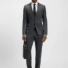 BOSS ONE – Slim-Fit-Anzugjacke aus Schurwoll-Serge