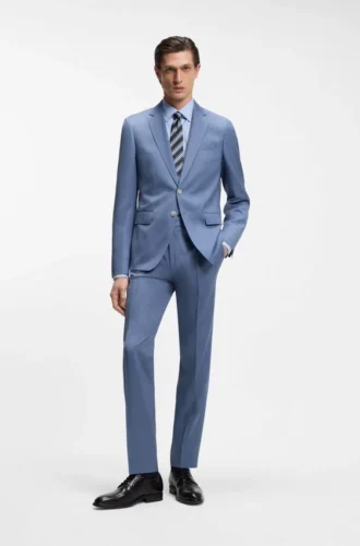 BOSS ONE – Slim-Fit-Anzugjacke aus Schurwoll-Serge
