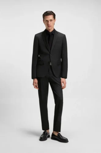 BOSS ONE – Slim-Fit-Anzugjacke aus Schurwoll-Serge