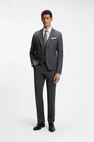 BOSS ONE – Slim-Fit-Weste aus Schurwoll-Serge