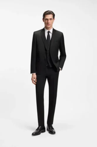 BOSS ONE – Slim-Fit-Weste aus Schurwoll-Serge