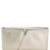 BOSS Revers Clutch aus Metallic-Leder mit geteilter Oberkante