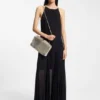 BOSS Revers Clutch aus Metallic-Leder mit geteilter Oberkante