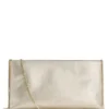 BOSS Revers Clutch aus Metallic-Leder mit geteilter Oberkante