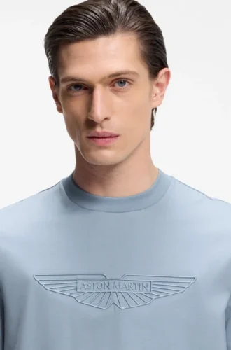 BOSS x ASTON MARTIN merzerisiertes Baumwoll-T-Shirt mit Flügel-Detail