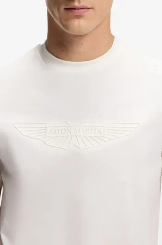 BOSS x ASTON MARTIN merzerisiertes Baumwoll-T-Shirt mit Flügel-Detail