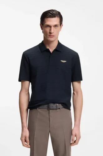 BOSS x ASTON MARTIN Poloshirt aus Baumwolljacquard