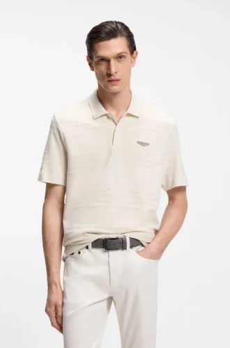 BOSS x ASTON MARTIN Poloshirt aus Baumwolljacquard