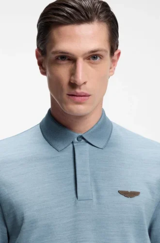 BOSS x ASTON MARTIN Poloshirt aus Woll-Baumwoll-Piqué