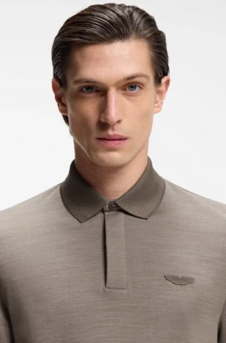 BOSS x ASTON MARTIN Poloshirt aus Woll-Baumwoll-Piqué