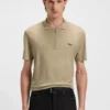 BOSS x ASTON MARTIN Poloshirt mit Nubuk-Logo