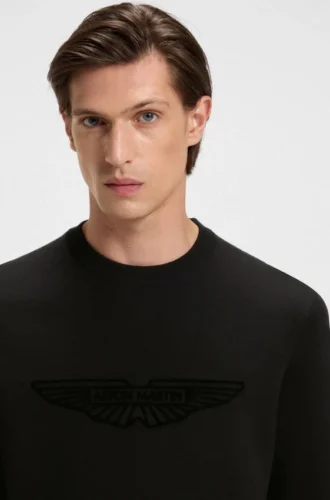 BOSS x ASTON MARTIN Pullover mit gesticktem Logo