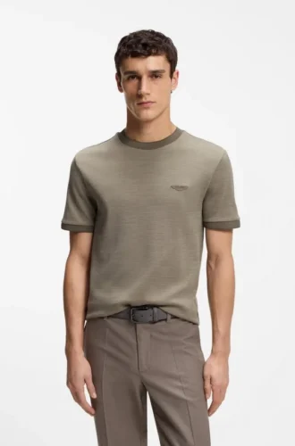 BOSS x ASTON MARTIN T-Shirt aus Woll-Baumwoll-Jacquard