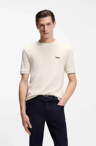 BOSS x ASTON MARTIN T-Shirt aus Woll-Baumwoll-Jacquard