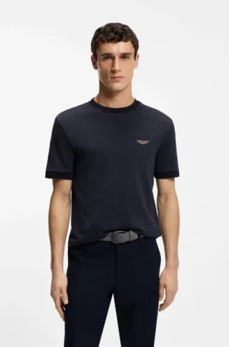 BOSS x ASTON MARTIN T-Shirt aus Woll-Baumwoll-Jacquard
