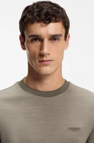 BOSS x ASTON MARTIN T-Shirt aus Woll-Baumwoll-Jacquard