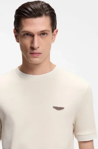 BOSS x ASTON MARTIN T-Shirt aus Woll-Baumwoll-Jacquard