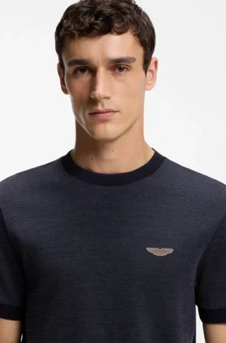 BOSS x ASTON MARTIN T-Shirt aus Woll-Baumwoll-Jacquard