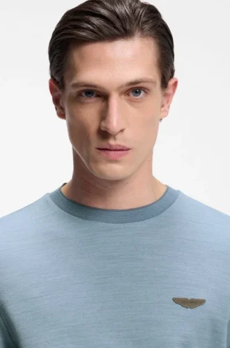 BOSS x ASTON MARTIN T-Shirt aus Woll-Baumwoll-Jacquard