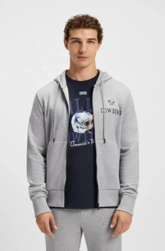 BOSS x DALLAS COWBOYS Kapuzenpullover mit Reißverschluss und alternativem Logo