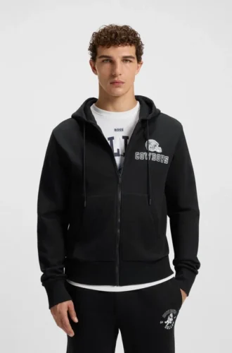 BOSS x DALLAS COWBOYS Kapuzenpullover mit Reißverschluss und alternativem Logo