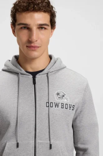 BOSS x DALLAS COWBOYS Kapuzenpullover mit Reißverschluss und alternativem Logo