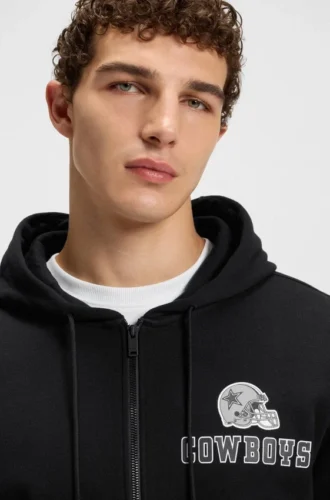 BOSS x DALLAS COWBOYS Kapuzenpullover mit Reißverschluss und alternativem Logo