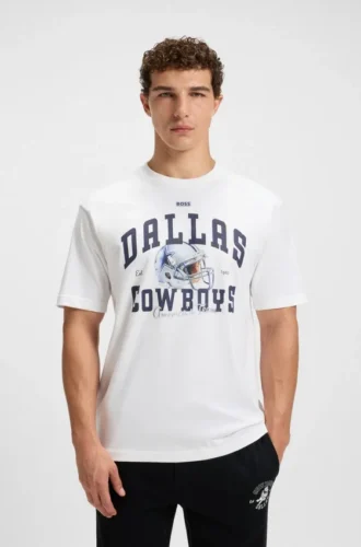 BOSS x DALLAS COWBOYS T-Shirt mit Helm-Grafik