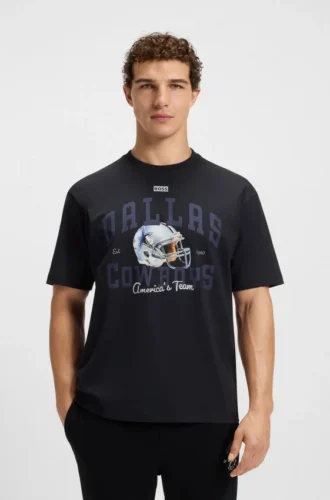 BOSS x DALLAS COWBOYS T-Shirt mit Helm-Grafik
