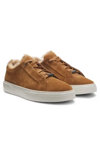 BOSS x Steiff Gary Sneaker aus Wildleder mit Mohairfutter