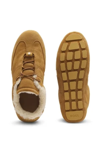 BOSS x Steiff Sneaker aus Wildleder mit Pelzbesatz