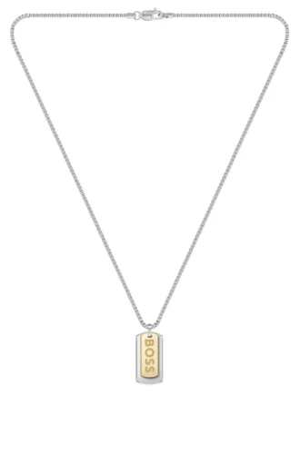 Box-Kette mit Marken-Anhänger mit doppeltem Logo