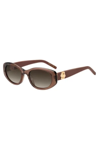 Braune Acetat-Sonnenbrille mit Double-B-Monogramm