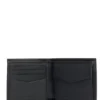 Brieftasche aus genarbtem Leder mit Metall-Logo