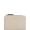 Brieftasche aus genarbtem Leder mit metallischem Logo-Schriftzug