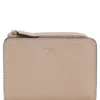 Brieftasche aus genarbtem Leder mit metallischem Logo-Schriftzug