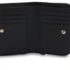 Brieftasche aus genarbtem Leder mit metallischem Logo-Schriftzug