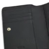 Brieftasche aus genarbtem Leder mit metallischem Logo-Schriftzug